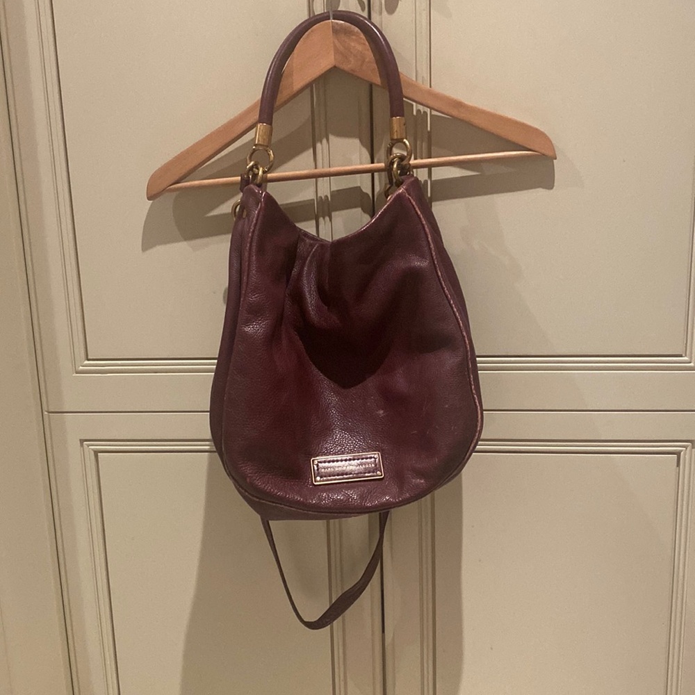 Marc by marc jacobs maroon leather hobo purse